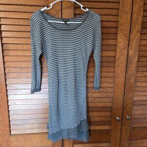 Express Women's Sweater Dress Gray Knit Ribbed Size XS